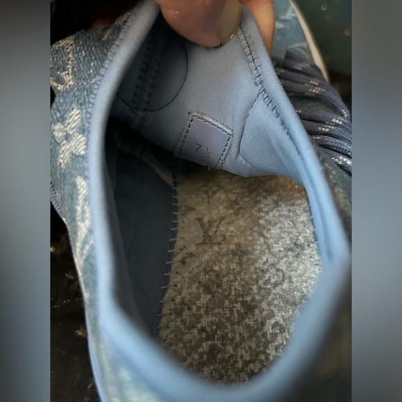 Louis Vuitton fast-lane blue denim monogram sneakers size LV7.5/9us (more 8.5) - Picture 10 of 12